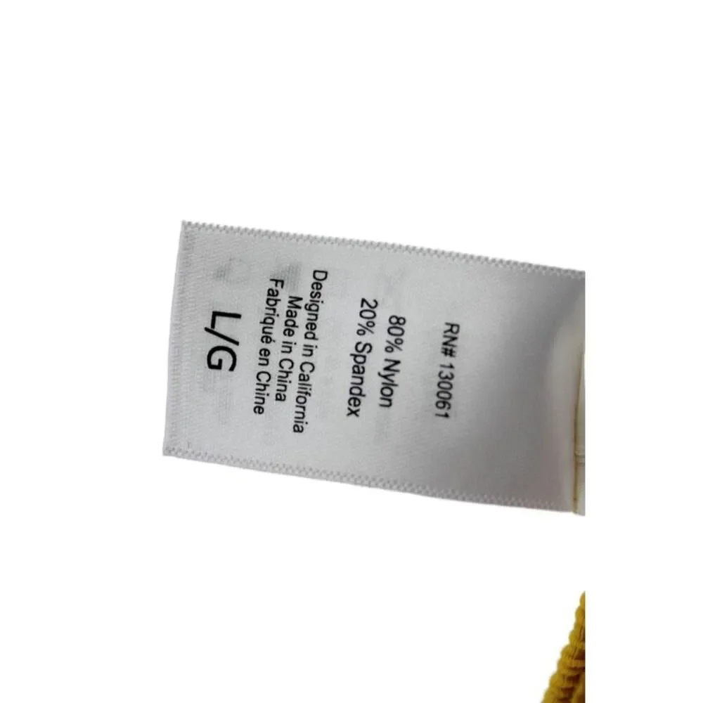 L Space Womens Barlette Bikini Bathing Suit Bottom Marigold Yellow Size Large